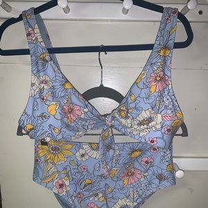 High waisted floral bikini set